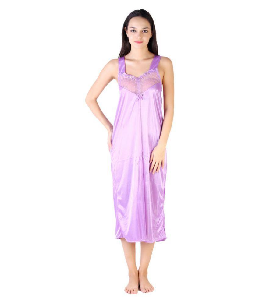 Buy Akarshak Purple Satin Nighty And Night Gowns Online At Best Prices In