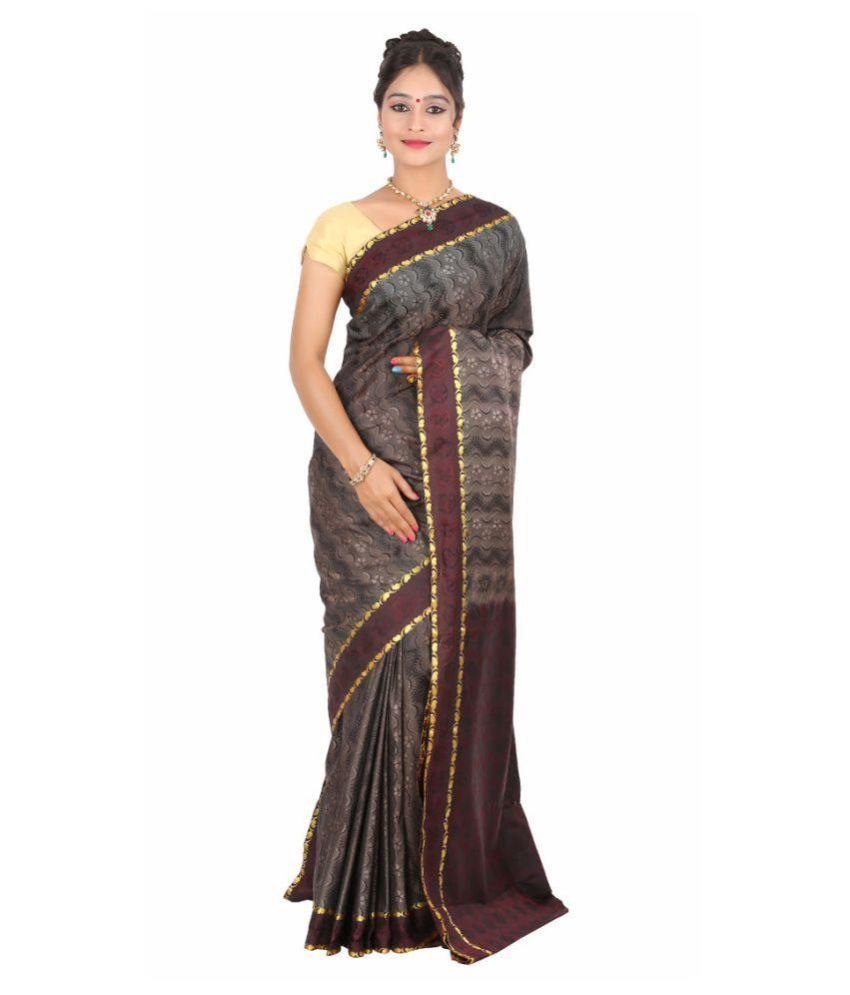 B Textile Brown Mysore Silk Saree Combos - Buy B Textile Brown Mysore ...