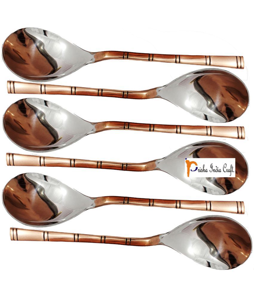     			Prisha India Craft 6 Pcs Copper Serving Spoon Without Stand