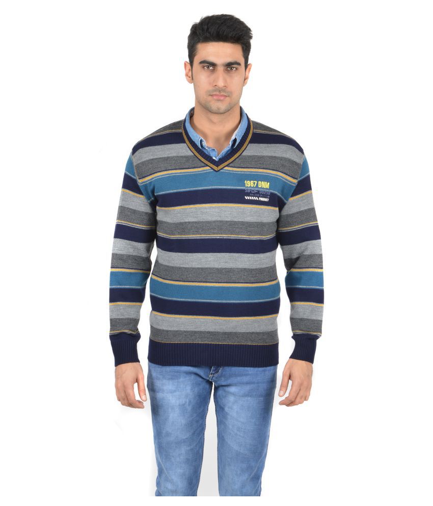 Captor Navy V Neck Sweater - Buy Captor Navy V Neck Sweater Online at ...