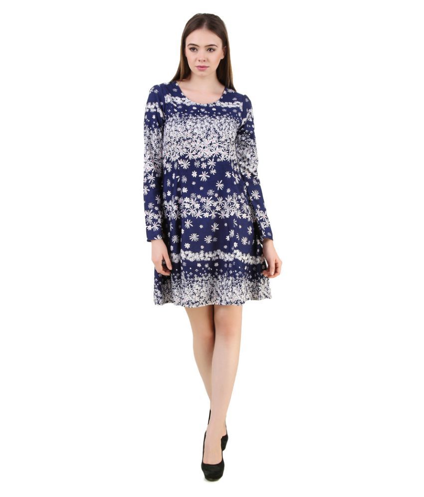 Yeshaa Blue Crepe Dresses - Buy Yeshaa Blue Crepe Dresses Online at ...