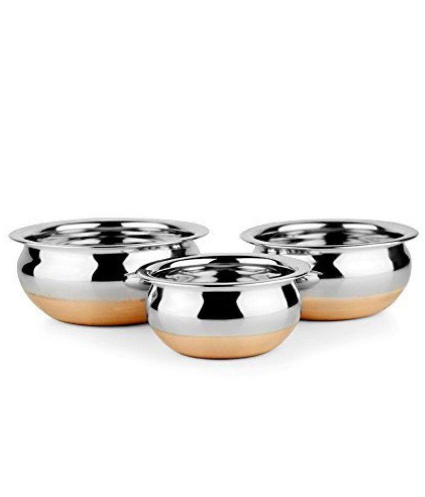Jindal Steel Works Stainless Steel Handi 3 Pcs Buy Online at Best