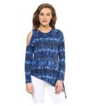 Purys Blue Viscose Asymmetrical Tops