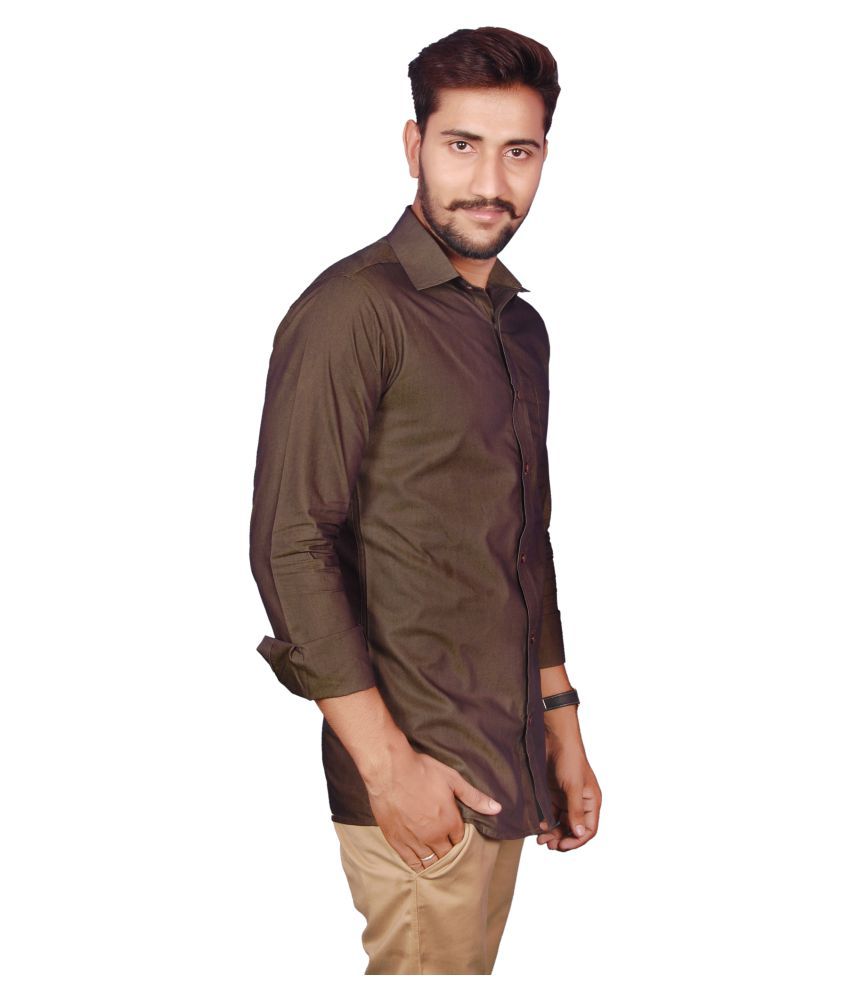 brown formal shirts