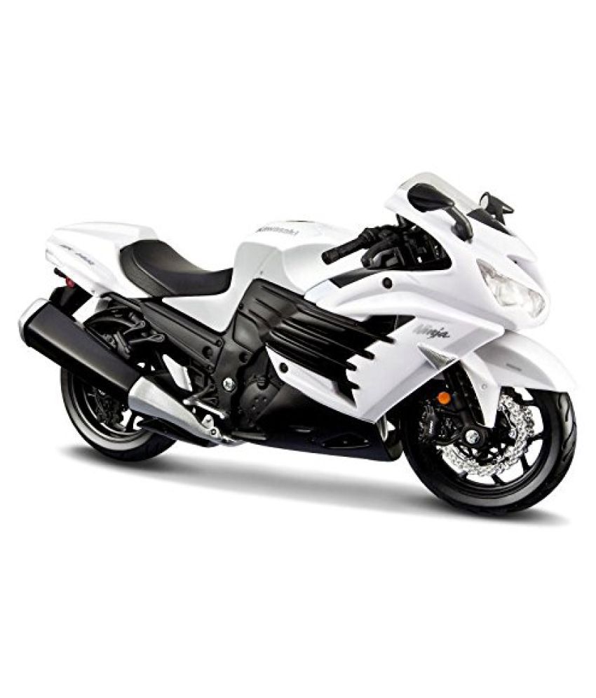 2012 Kawasaki  ZX  14R Ninja White Motorcycle 1 12 by Maisto 