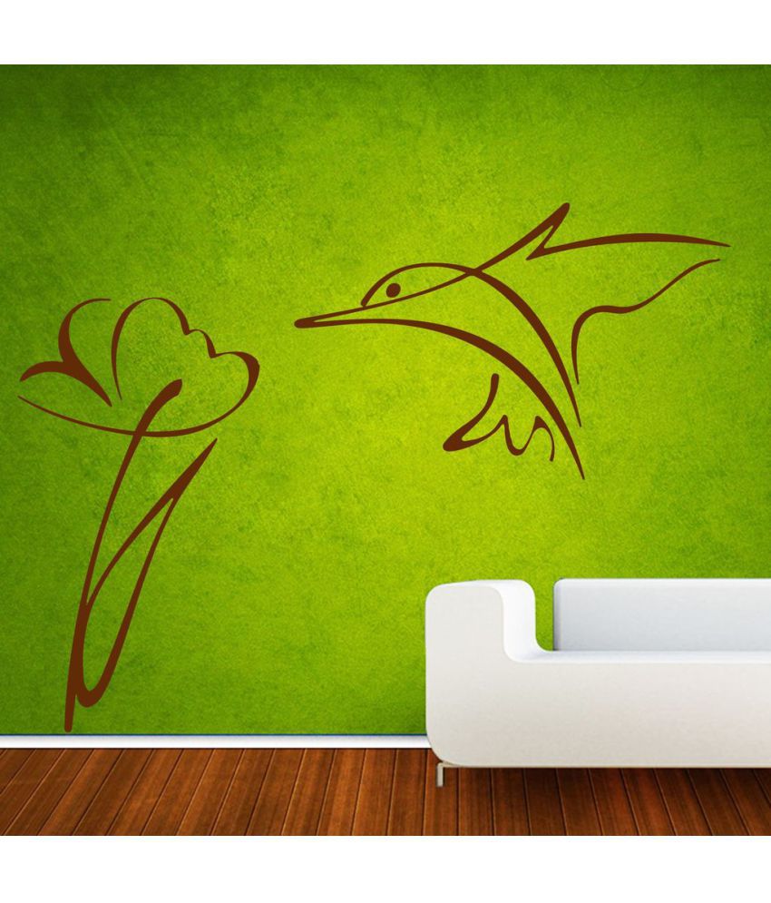     			Decor Villa Bird with flower art Vinyl Wall Stickers