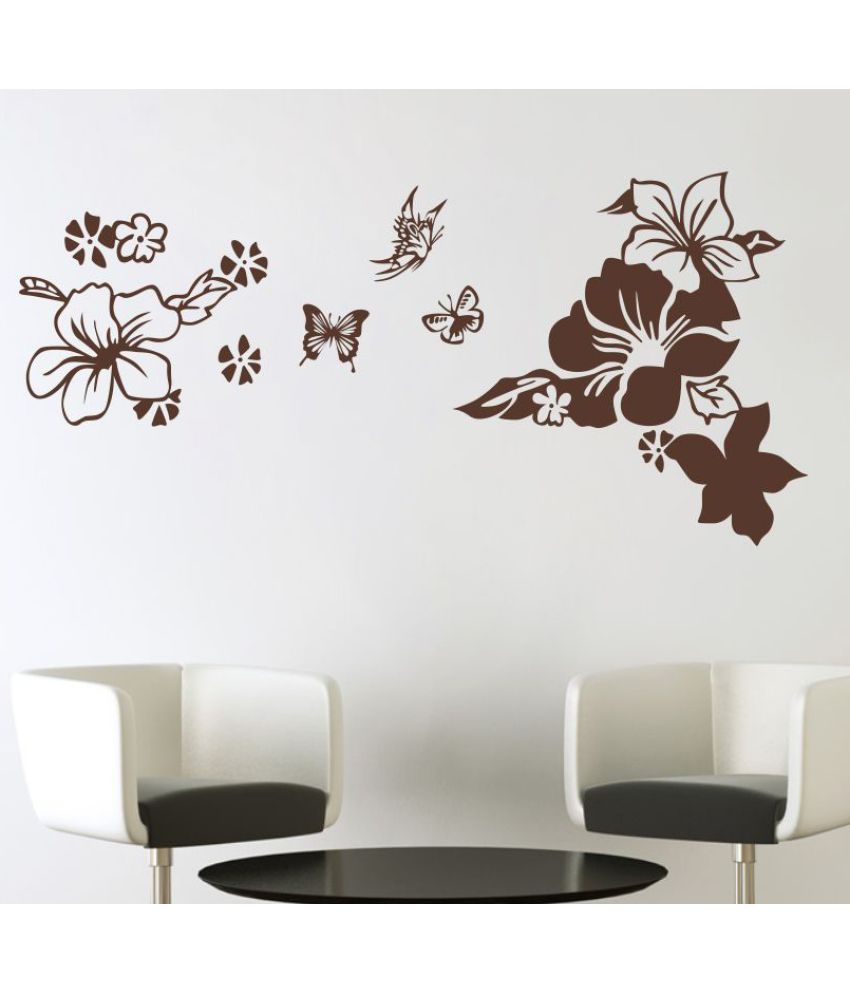     			Decor Villa Butterfly and Flower Vinyl Wall Stickers