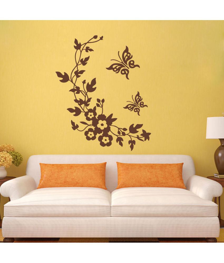     			Decor Villa Butterfly and Flowers Vinyl Wall Stickers