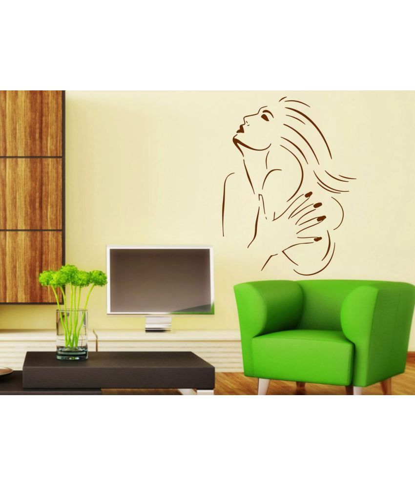     			Decor Villa Girl line art new Vinyl Wall Stickers