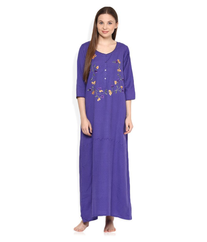 Buy SDL By Sweet Dreams Purple COTTON Nighty & Night Gowns Online at Best Prices in India - Snapdeal