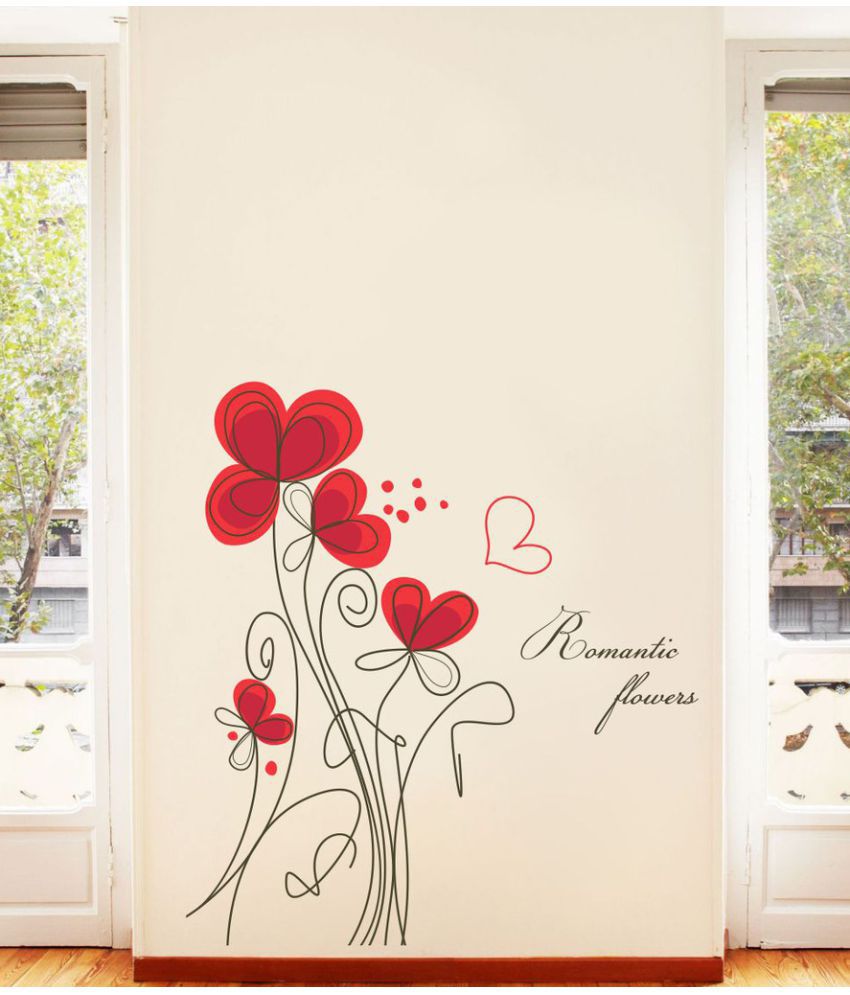     			Decor Villa Romantic Flowers Vinyl Wall Stickers