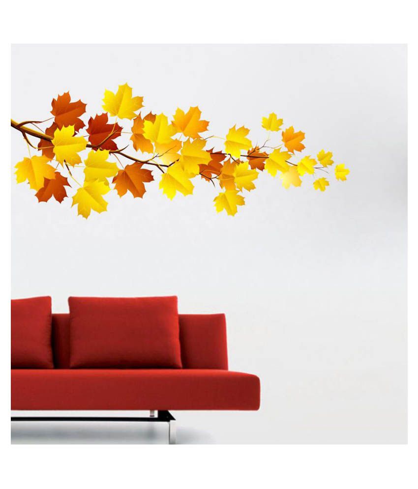     			Decor Villa yello flowers Vinyl Wall Stickers