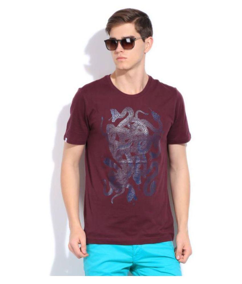puma maroon t shirt