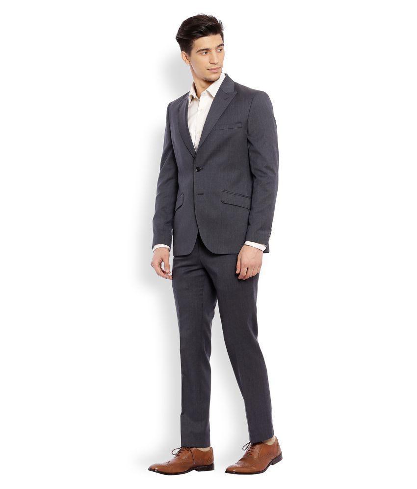 Raymond Grey Solid Formal Suit Buy Raymond Grey Solid Formal Suit
