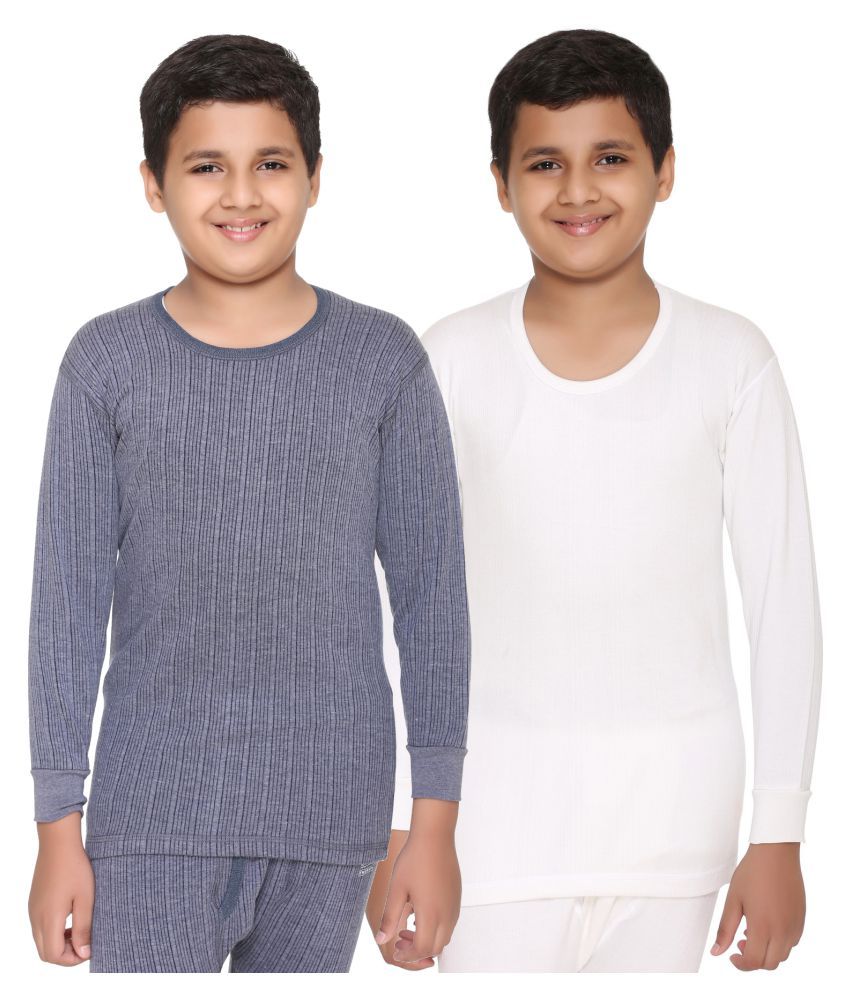     			Vimal Jonney Premium Blended Multicolor Thermal Top For Boys(Pack Of 2)