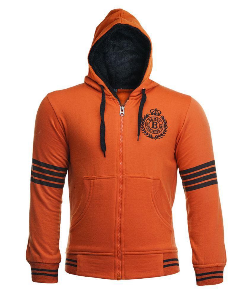 Be-Beu Orange Front Open Sweatshirt - Buy Be-Beu Orange Front Open ...