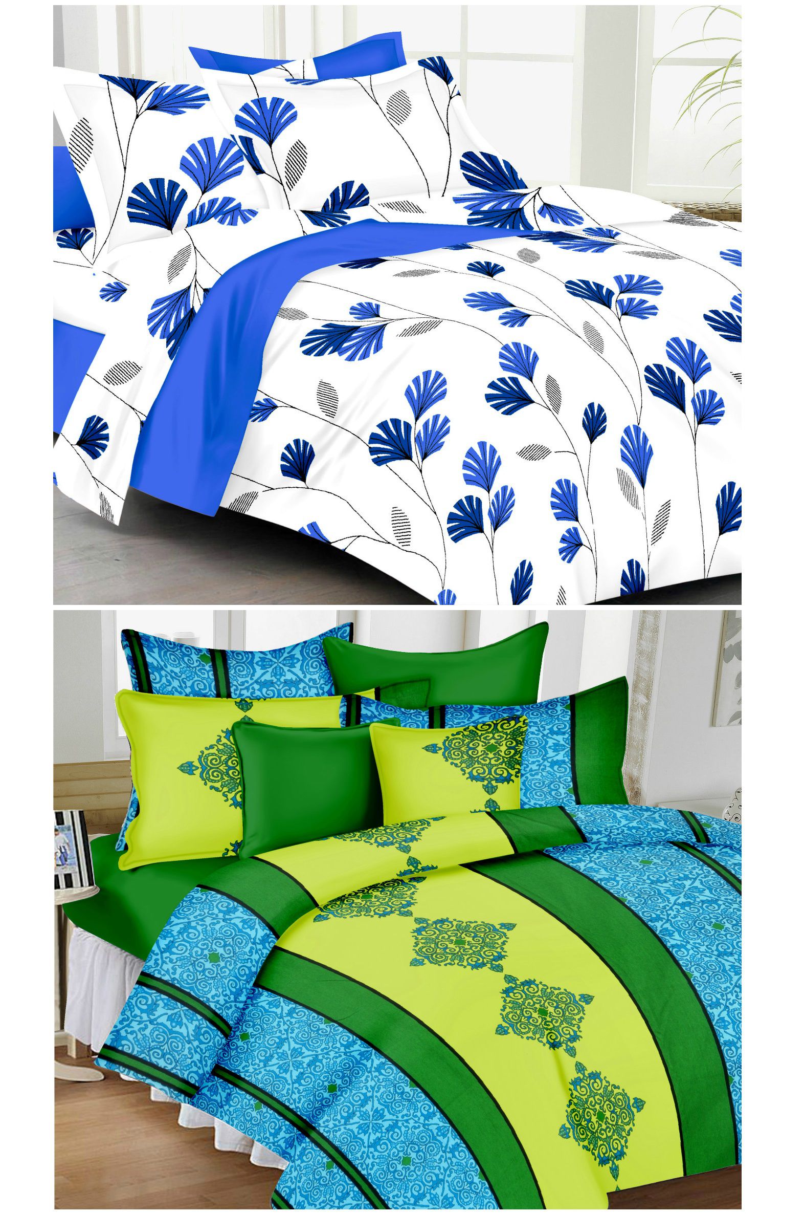     			Divine Casa - Buy 1 Get 1 - Double Cotton Abstract Bed Sheet