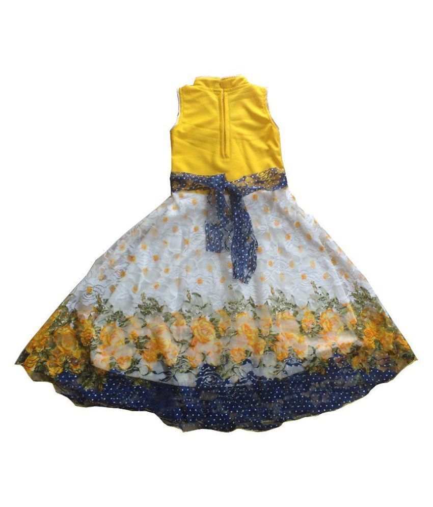 Cute Fashion Kids Girls Princess Popcorn Net Party Wear Flower Dresses