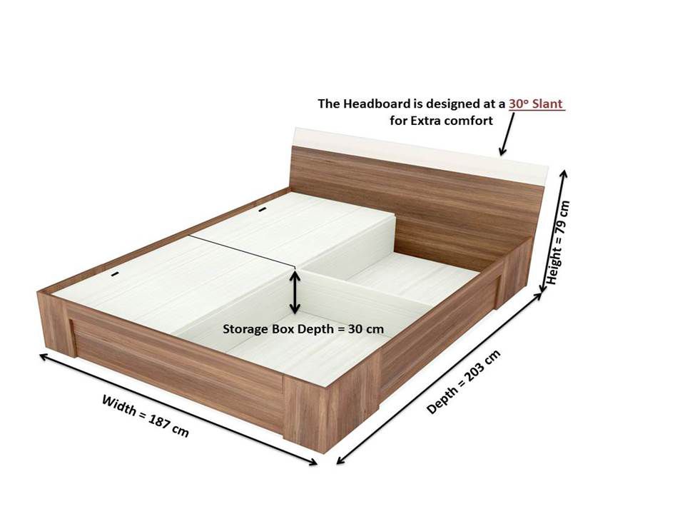 Unicos Atlanta King Size Storage Bed, Atlanta King Size Bed With Led Headboard