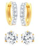 YouBella Golden American Diamond Gold Plated Earrings Combo