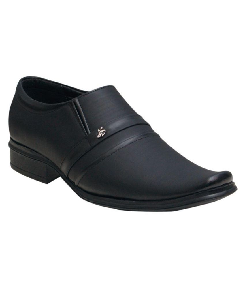     			00RA Black Office Artificial Leather Formal Shoes