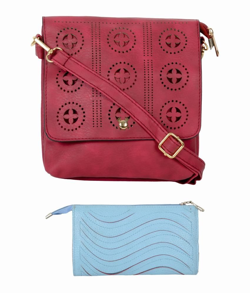 SRI Red PU Sling Bag Buy SRI Red PU Sling Bag Online at Best Prices