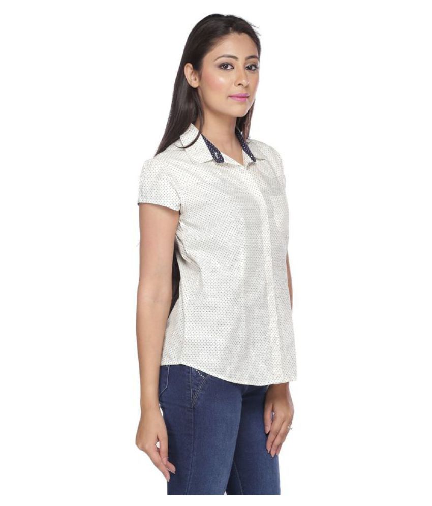 Buy Vishal Mega Mart Off White Cotton Blend Shirt Online at Best Prices