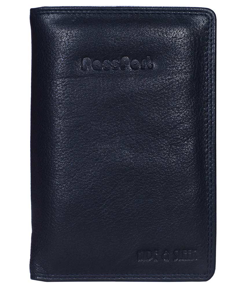     			Hide&Sleek RFID Protected Black Genuine Leather Passpert Holder
