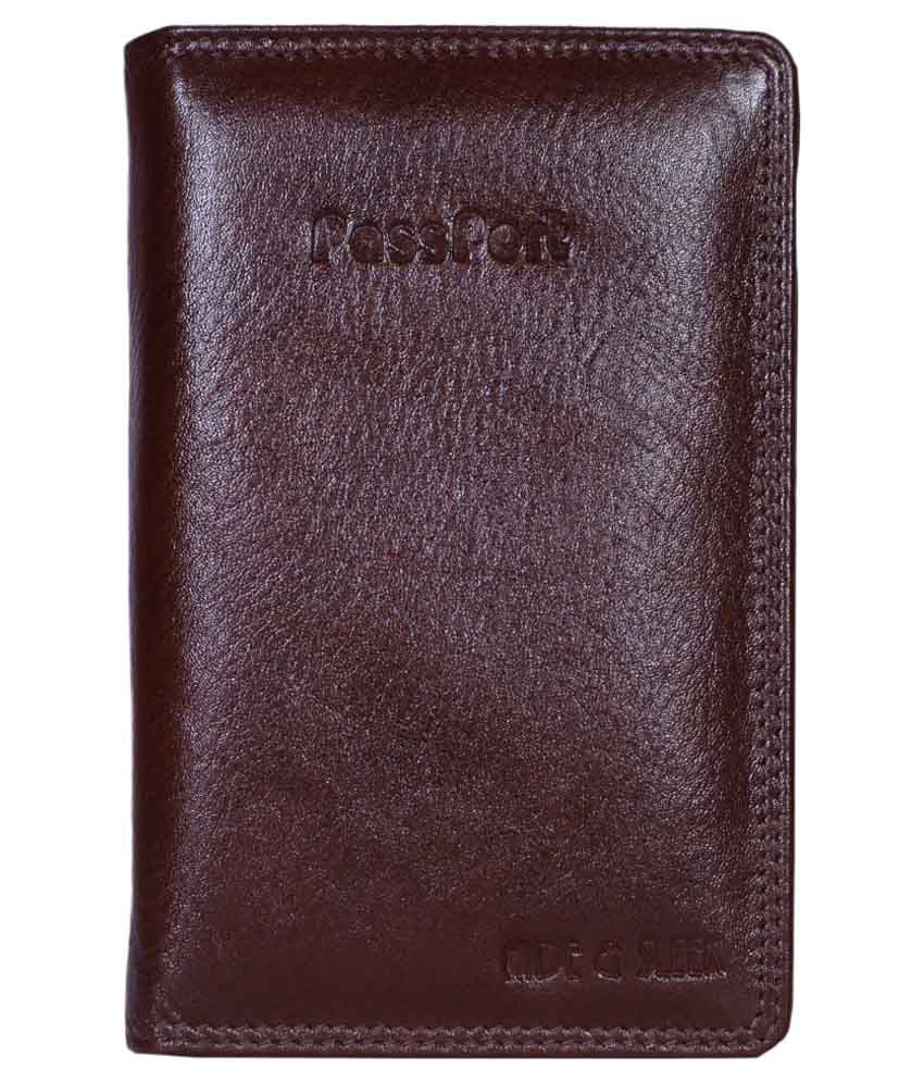 Hide & Sleek Brown Leather passport Holder