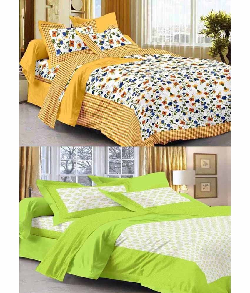     			Uniqchoice Cotton 2 Bedsheets with 4 Pillow Covers ( x )