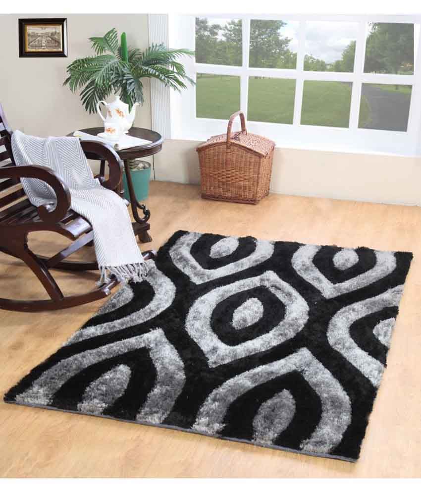 My House Black Rubber Carpet Printed 4x6 Ft. - Buy My House Black ...