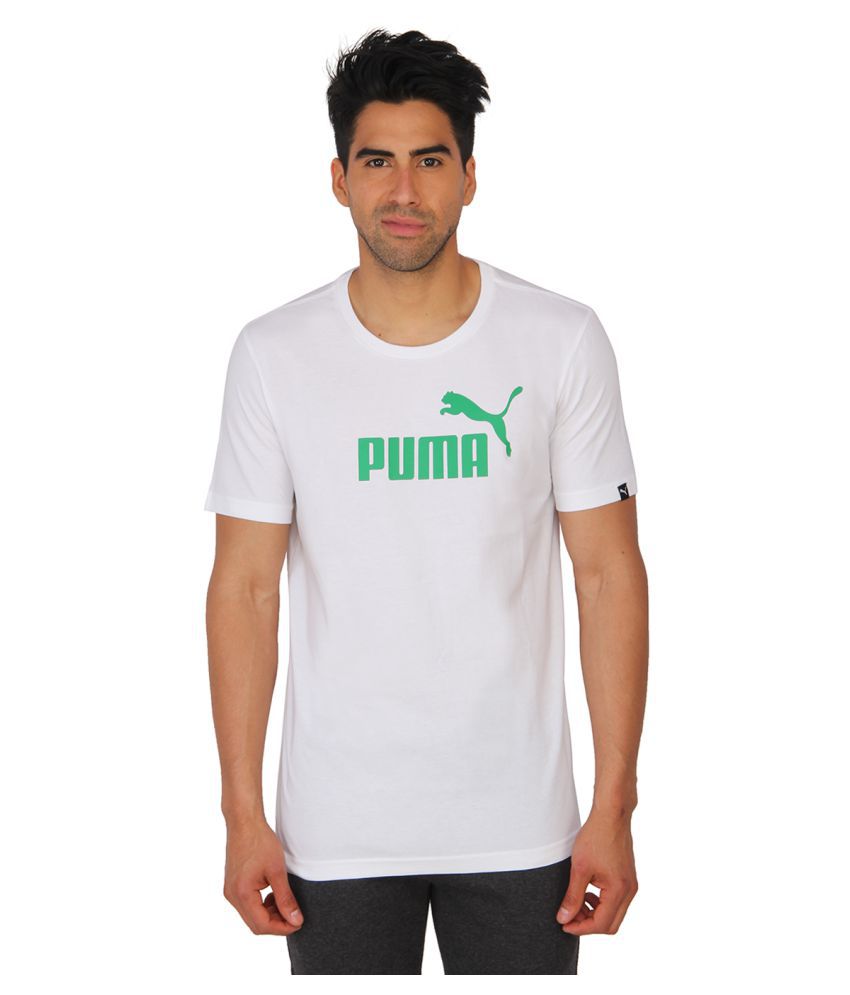 Puma White Cotton T-Shirt: Buy Online 