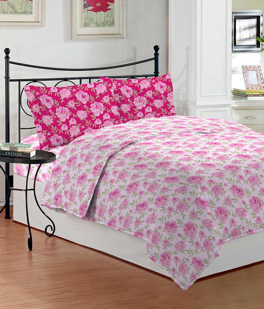 Bombay Dyeing Coral Vine Hot Pink Double Bedsheet Buy Bombay Dyeing Coral Vine Hot Pink Double