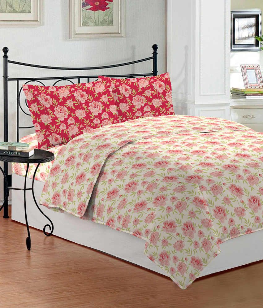 Bombay Dyeing Coral Vine Red Double Bedsheet Buy Bombay Dyeing Coral