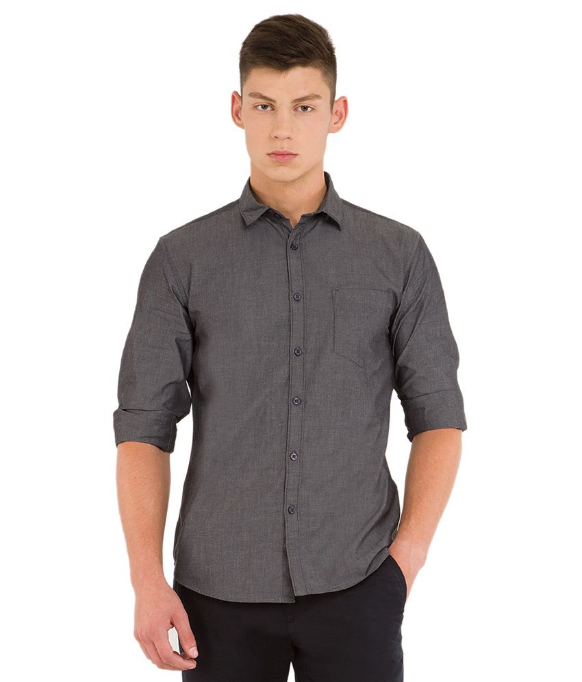 black slim fit shirt mens