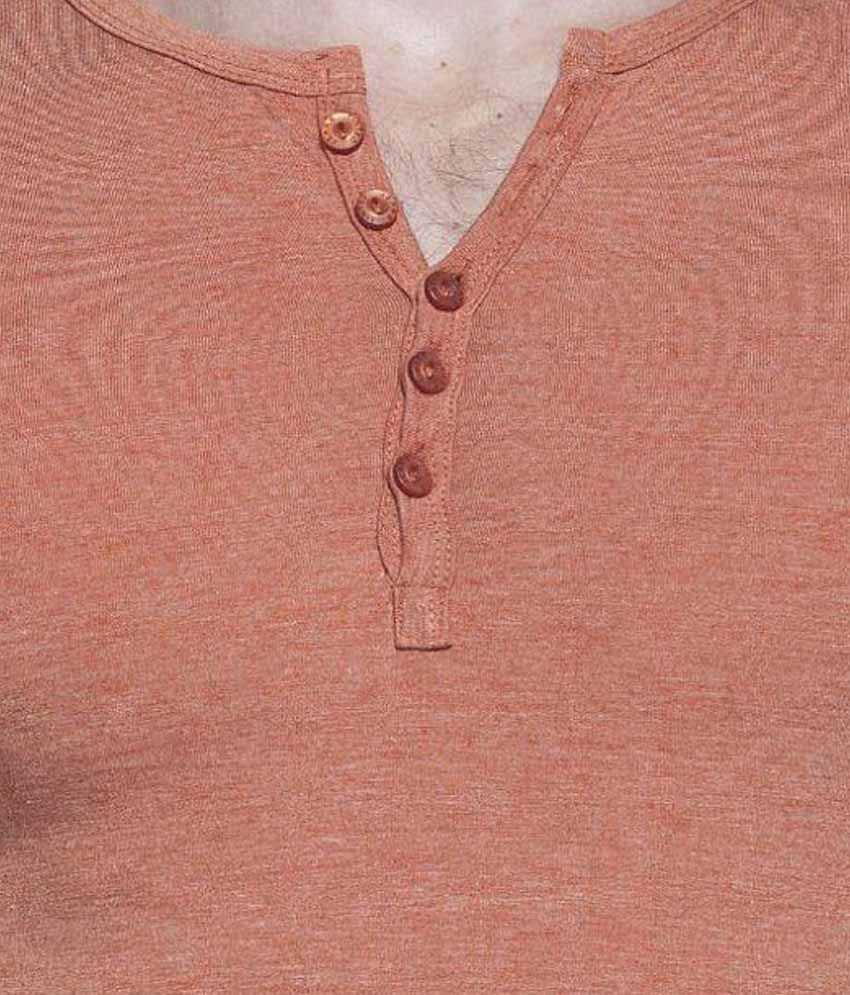 Tinted Orange Henley TShirt Buy Tinted Orange Henley TShirt Online