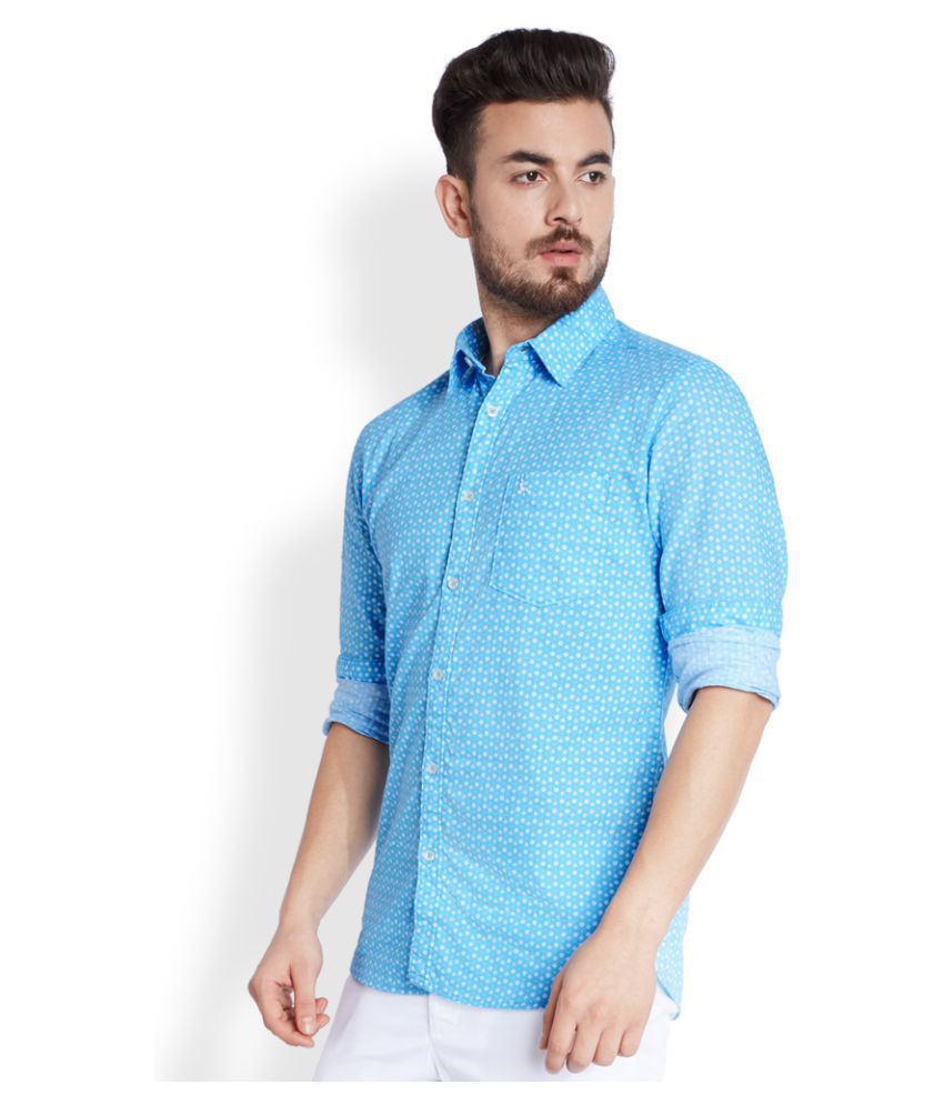 Parx Blue Casuals Slim Fit Shirt - Buy Parx Blue Casuals Slim Fit Shirt ...