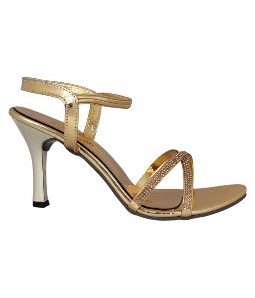 Ala Mode Gold Stiletto Heels Price in India- Buy Ala Mode Gold Stiletto ...