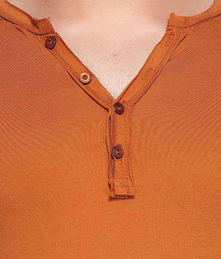Tinted Orange Henley TShirt Buy Tinted Orange Henley TShirt Online