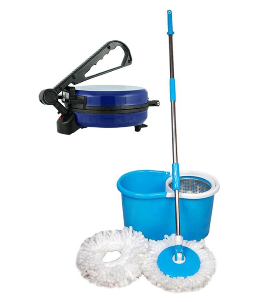 Eco Shopee Best Single Bucket Mop Steel Mop With Eagle Blue Roti Maker