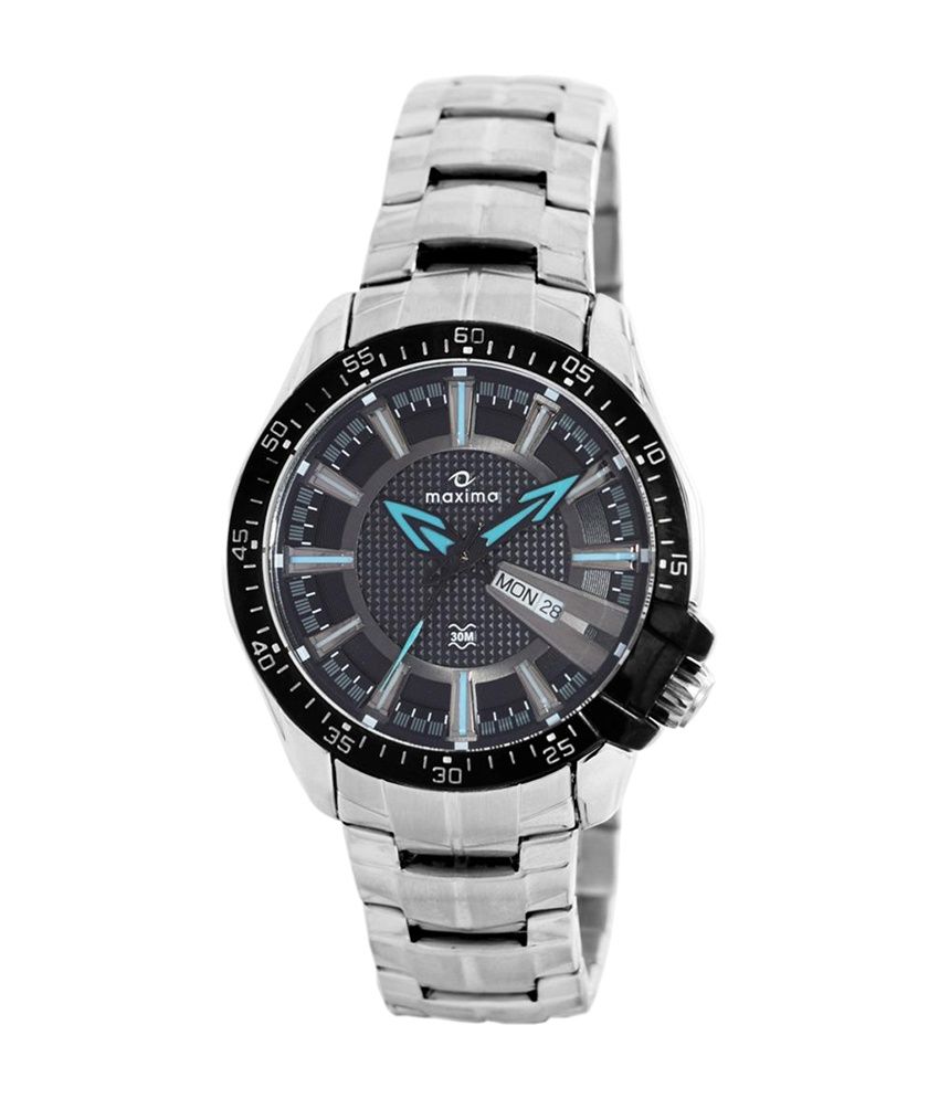 maxima blue dial watch