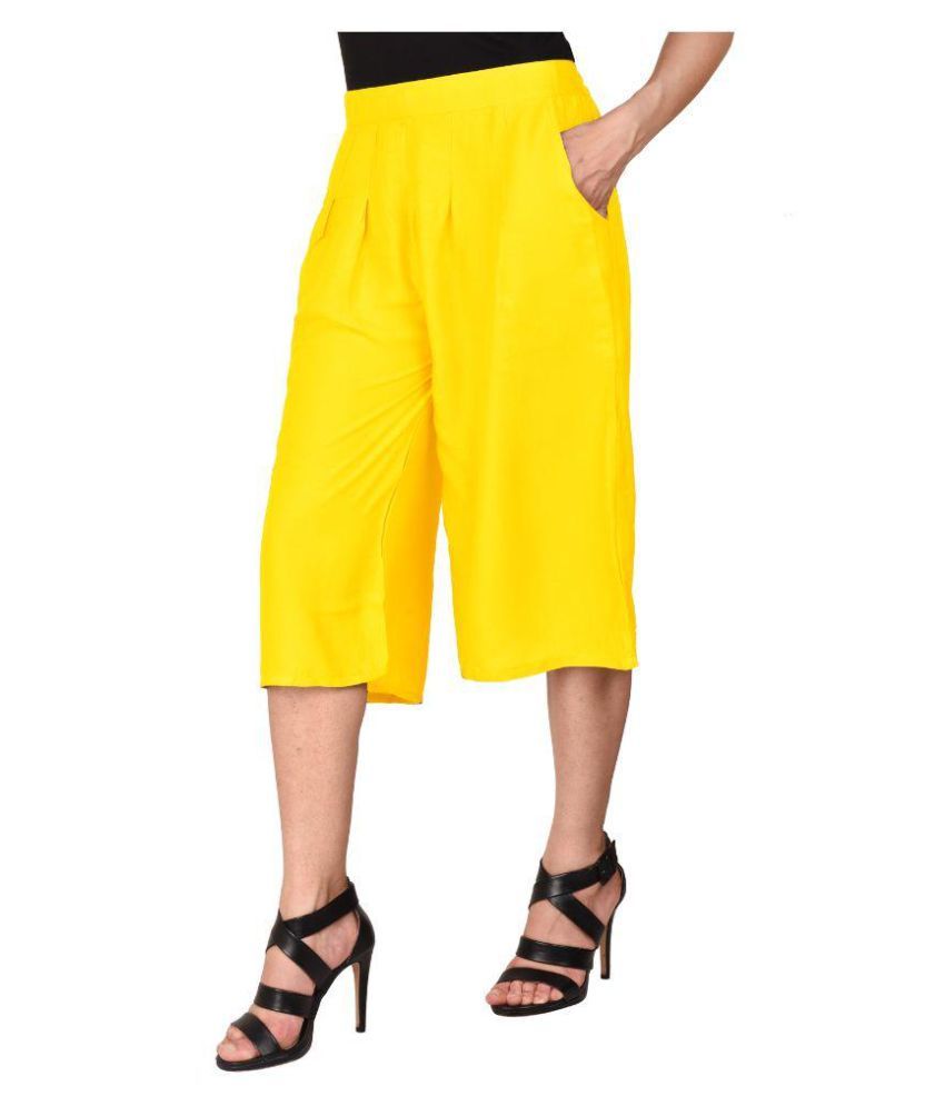 zara yellow culottes