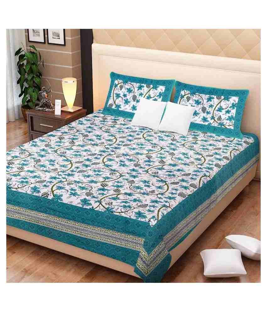Rangelo Rajasthan Double Cotton Floral Bed Sheet Buy Rangelo