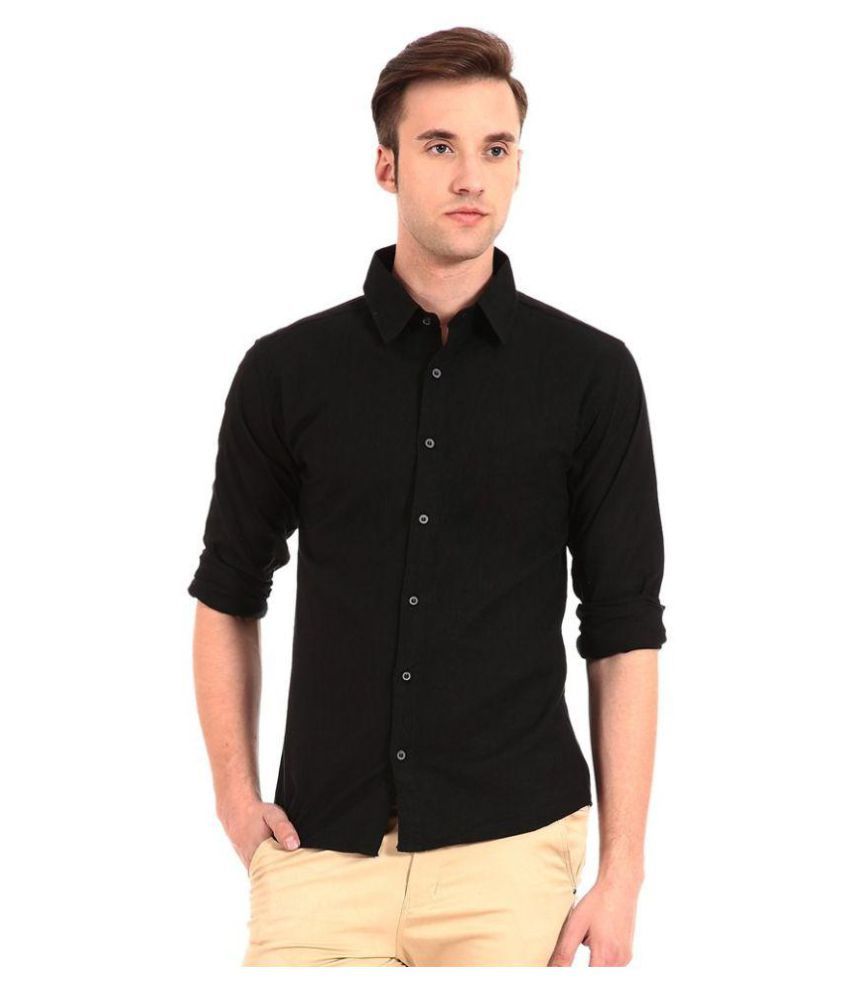 Unique for Men Black Casuals Slim Fit Shirt - Buy Unique for Men Black ...