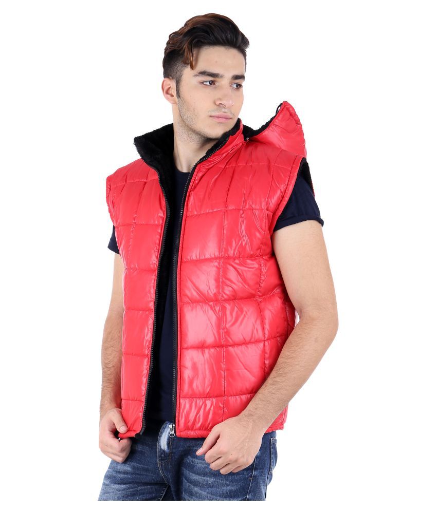 Christy's Collection Red Polyester Blend Quilted & Bomber Jacket - Buy ...