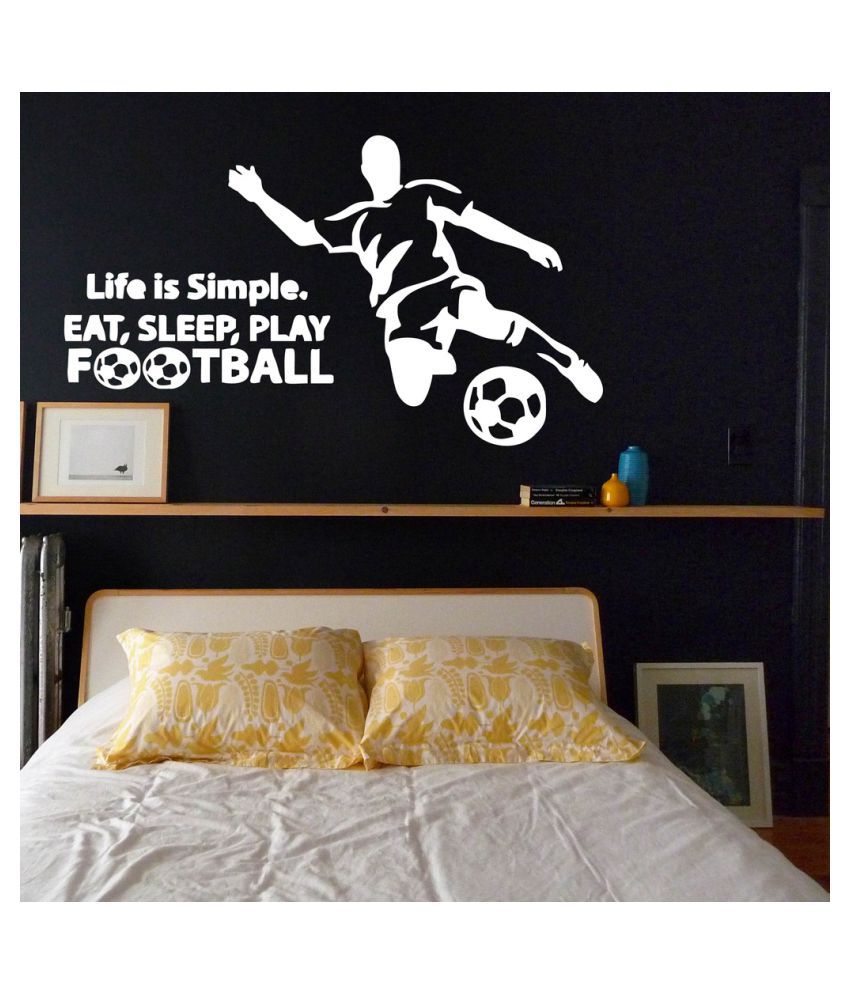     			Decor Villa Eat Sleep Play Football PVC Wall Stickers