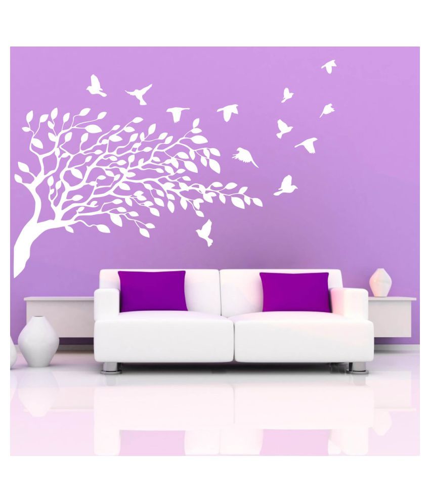     			Decor Villa Tree And Flying Bird PVC Wall Stickers