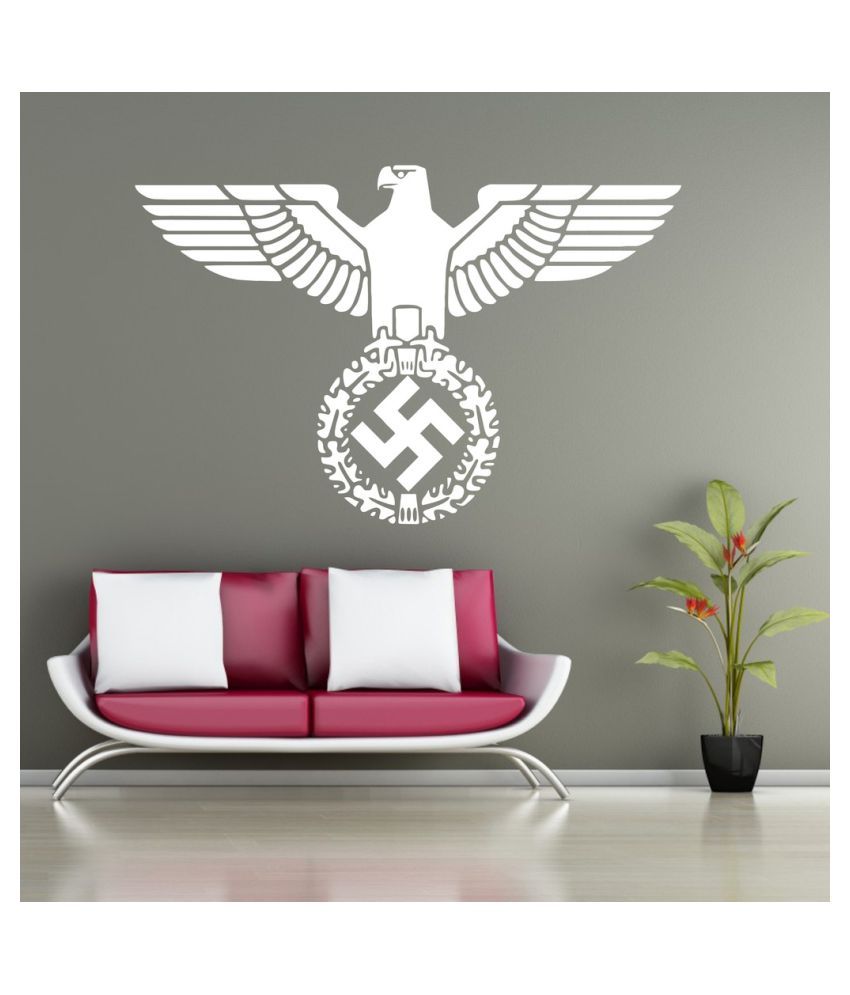     			Decor Villa Eagle with Swastik PVC Wall Stickers