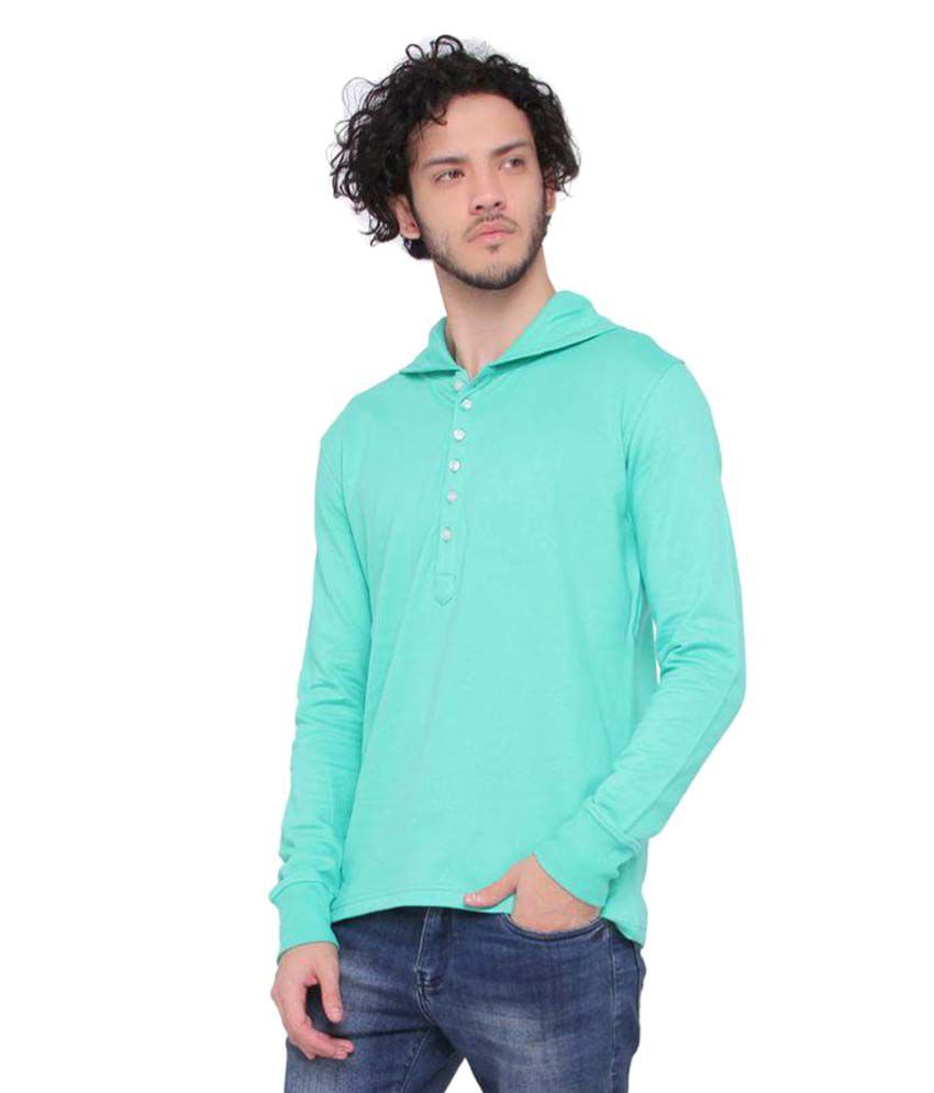 LUCfashion Turquoise Henley Neck Sweatshirt - Buy LUCfashion Turquoise ...