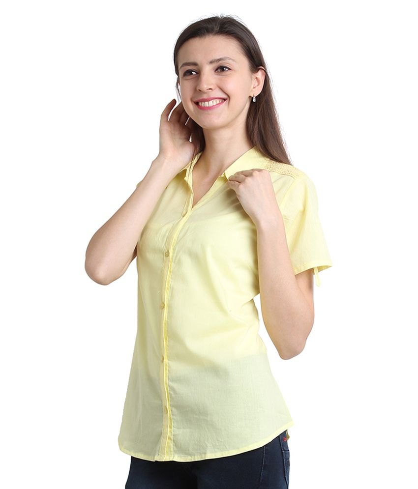 Buy FR Yellow Cotton Shirt Online at Best Prices in India - Snapdeal